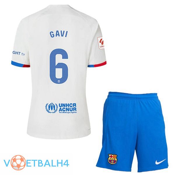 FC Barcelona (GAVI 6) kinderen voetbal jersey uit wit 2023/2024