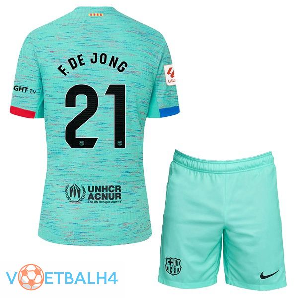 FC Barcelona (F. De JONG 21) kinderen voetbal jersey derde groente 2023/2024