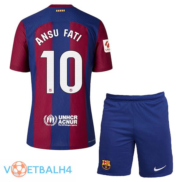 FC Barcelona (ANSU FATI 10) kinderen voetbal jersey thuis blauw rood 2023/2024