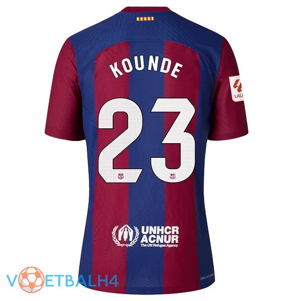 FC Barcelona (KOUNDE 23) voetbal jersey thuis blauw rood 2023/2024