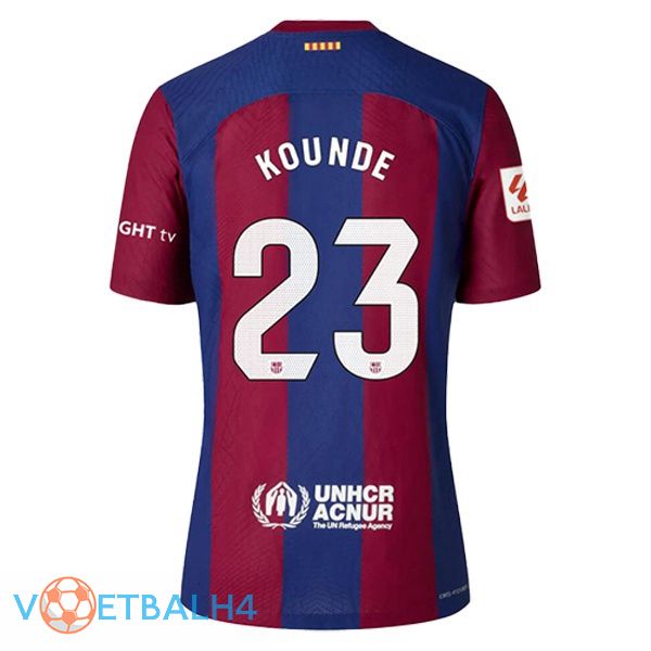 FC Barcelona (KOUNDE 23) voetbal jersey thuis blauw rood 2023/2024