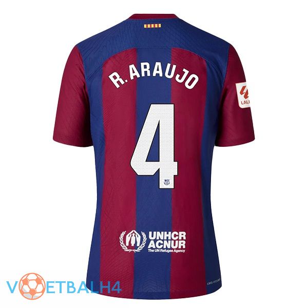 FC Barcelona (R. ARAUJO 4) voetbal jersey thuis blauw rood 2023/2024