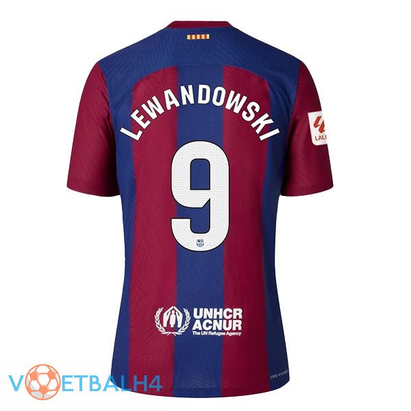 FC Barcelona (LEWANDOWSKI 9) voetbal jersey thuis blauw rood 2023/2024