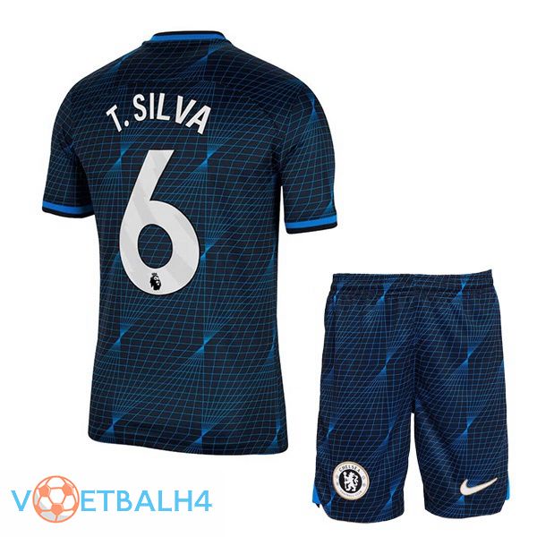 FC Chelsea (T. Silva 6) kinderen voetbal jersey uit blauw 2023/2024