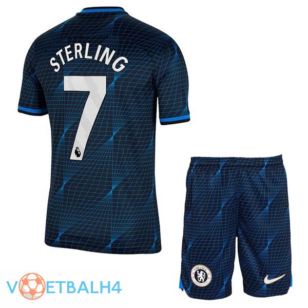 FC Chelsea (Sterling 7) kinderen voetbal jersey uit blauw 2023/2024