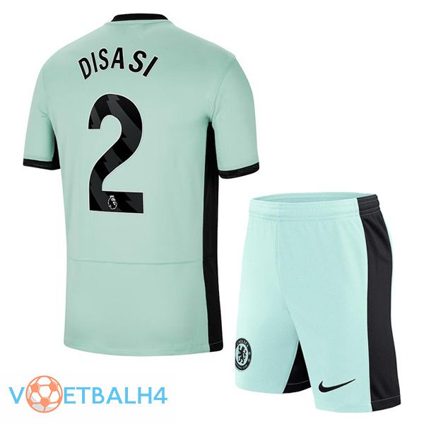 FC Chelsea (Disasi 2) kinderen voetbal jersey derde groente 2023/2024