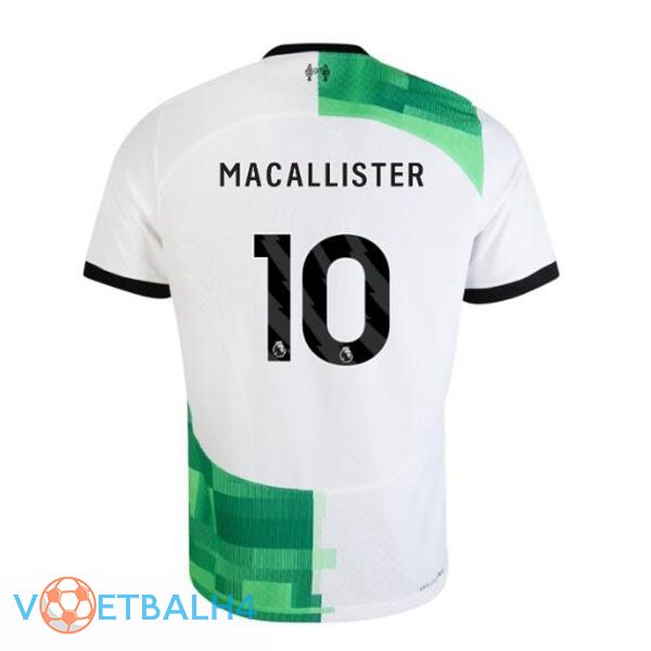 FC Liverpool (MAC ALLISTER 10) voetbal jersey uit wit groente 2023/2024