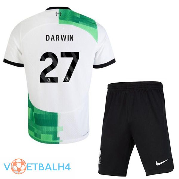 FC Liverpool (DARWIN 27) kinderen voetbal jersey uit wit groente 2023/2024