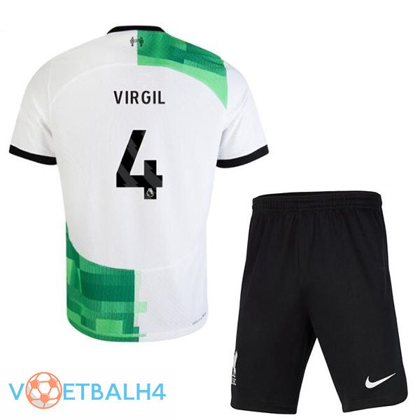 FC Liverpool (VIRGIL 4) kinderen voetbal jersey uit wit groente 2023/2024