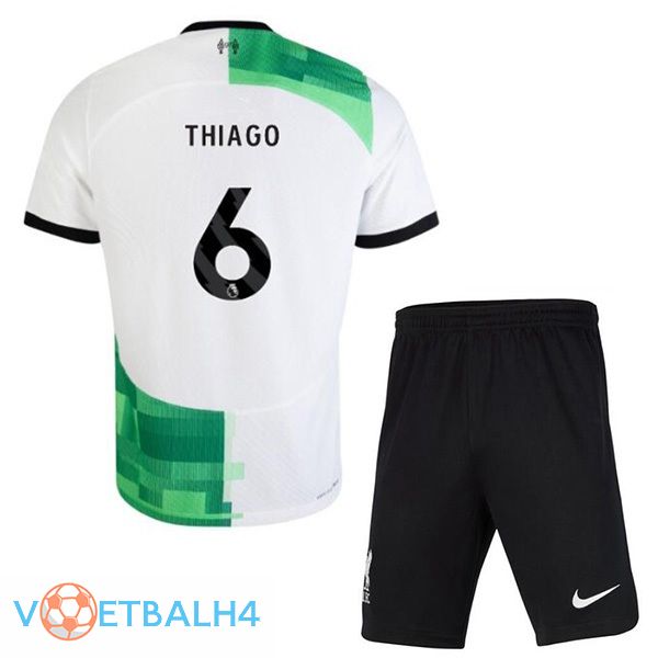 FC Liverpool (THIAGO 6) kinderen voetbal jersey uit wit groente 2023/2024