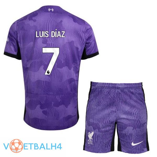 FC Liverpool (LUIS DÍAZ 7) kinderen voetbal jersey derde paars 2023/2024