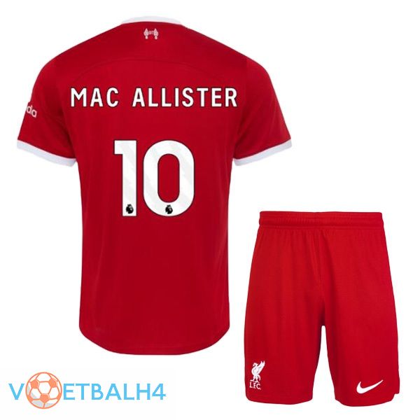 FC Liverpool (MAC ALLISTER 10) kinderen voetbal jersey thuis rood 2023/2024