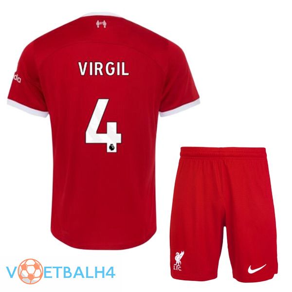 FC Liverpool (VIRGIL 4) kinderen voetbal jersey thuis rood 2023/2024