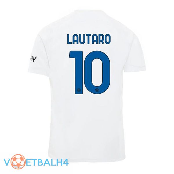 Inter Milan (LAUTARO 10) uit voetbal jersey wit 2023/2024