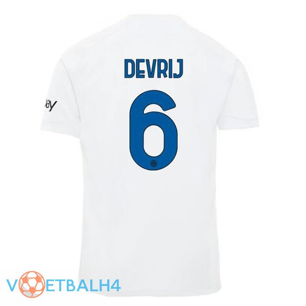 Inter Milan (DE VRIJ 6) uit voetbal jersey wit 2023/2024