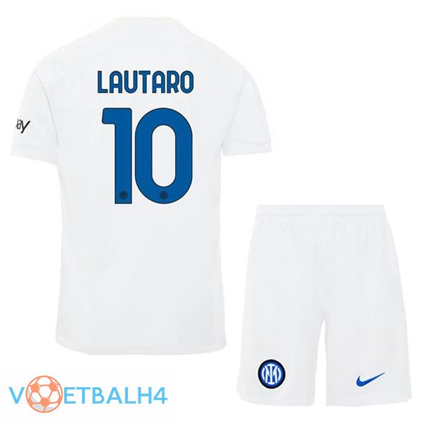 Inter Milan (LAUTARO 10) kinderen uit voetbal jersey wit 2023/2024