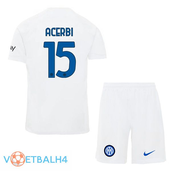 Inter Milan (ACERBI 15) kinderen uit voetbal jersey wit 2023/2024