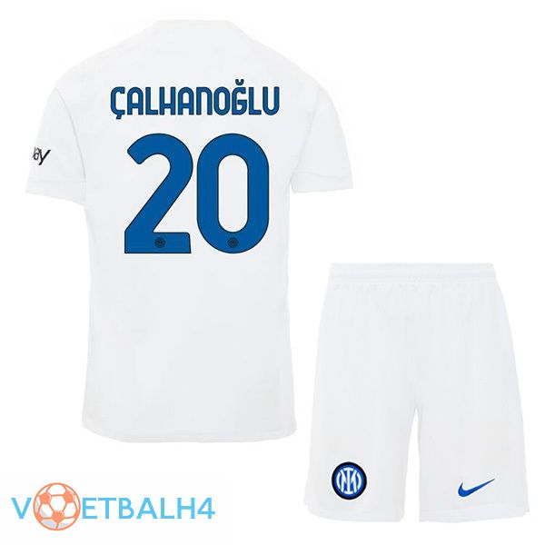 Inter Milan (ÇALHANOĞLU 20) kinderen uit voetbal jersey wit 2023/2024