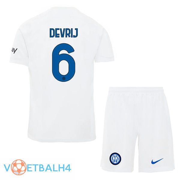 Inter Milan (DE VRIJ 6) kinderen uit voetbal jersey wit 2023/2024