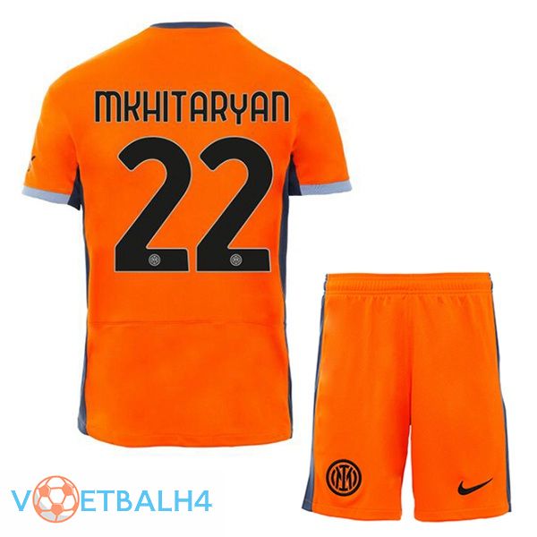 Inter Milan (MKHITARYAN 22) kinderen voetbal jersey derde oranje 2023/2024