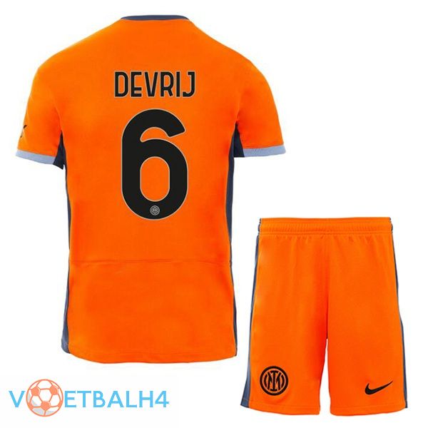 Inter Milan (DE VRIJ 6) kinderen voetbal jersey derde oranje 2023/2024