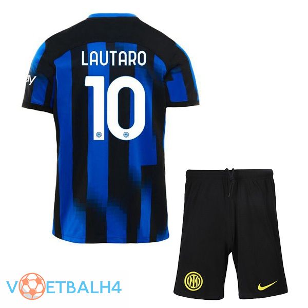 Inter Milan (LAUTARO 10) kinderen thuis voetbal jersey blauw 2023/2024