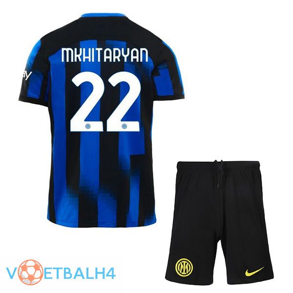 Inter Milan (MKHITARYAN 22) kinderen thuis voetbal jersey blauw 2023/2024