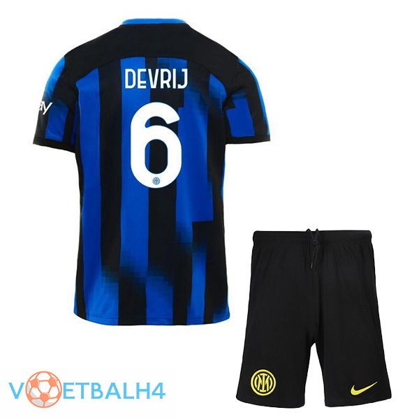 Inter Milan (DE VRIJ 6) kinderen thuis voetbal jersey blauw 2023/2024