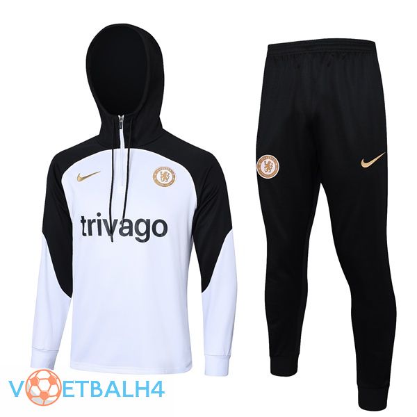 FC Chelsea trainingspak Hoodie wit zwart 2023/2024