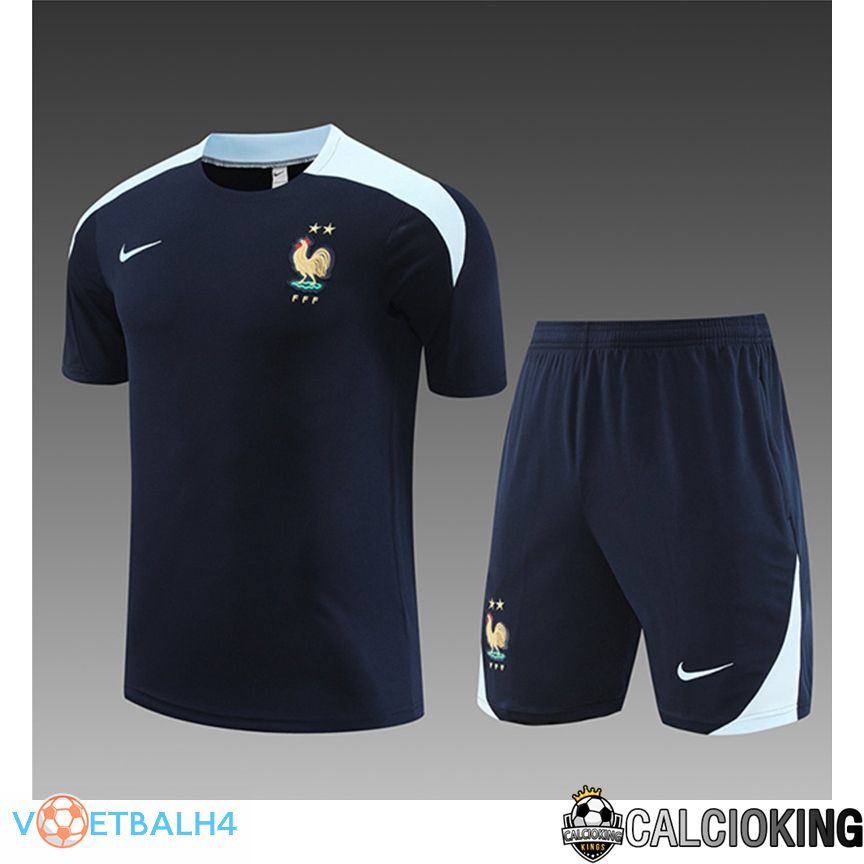 Frankrijk kinderen Training T Shirt + korte broek Ocean blauw 2023/2024