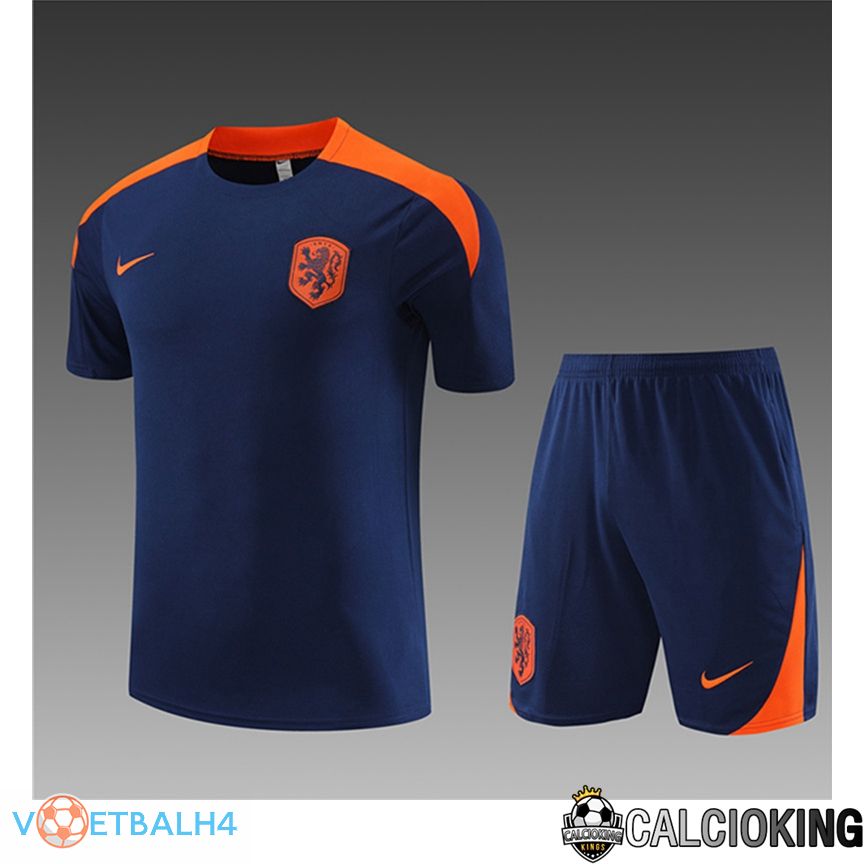 Pays-Bas kinderen Training T Shirt + korte broek Ocean blauw 2023/2024