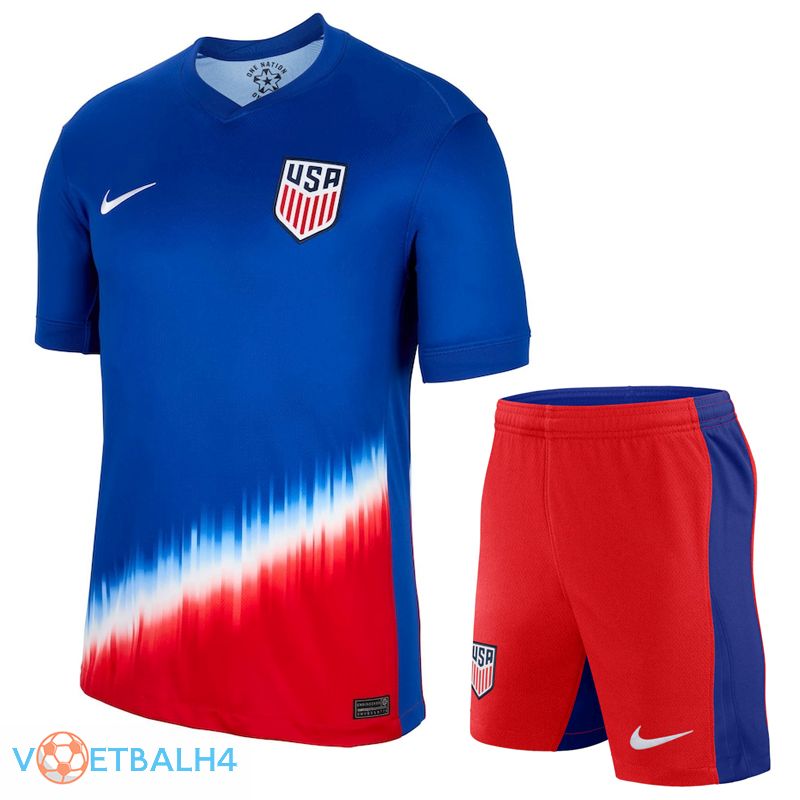 USA uit voetbal jersey + korte broek Kit 2024/2025