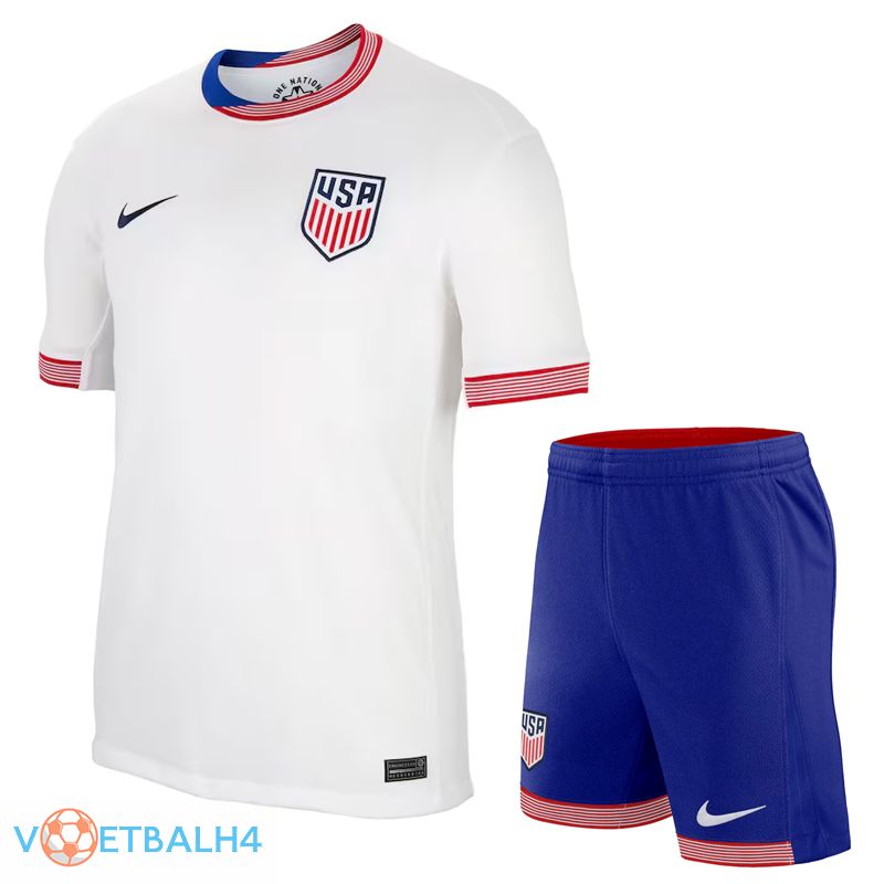 USA thuis voetbal jersey + korte broek Kit 2024/2025