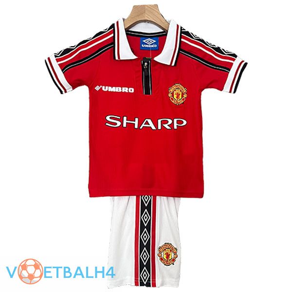 Manchester United Retro kinderen thuis voetbal jersey 1998/1999