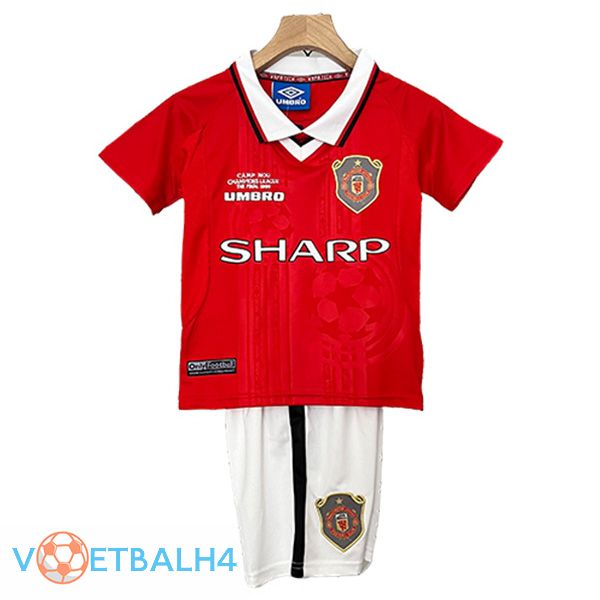 Manchester United Retro kinderen thuis voetbal jersey 1999/2000