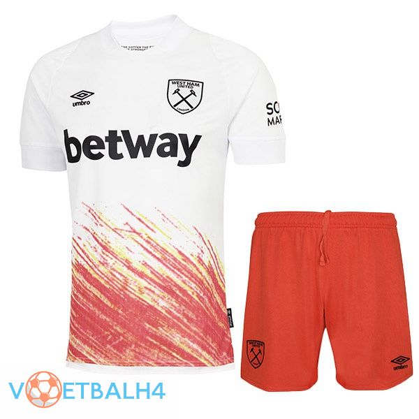 West Ham kinderen voetbal jerseys derde wit rood 2022-2023