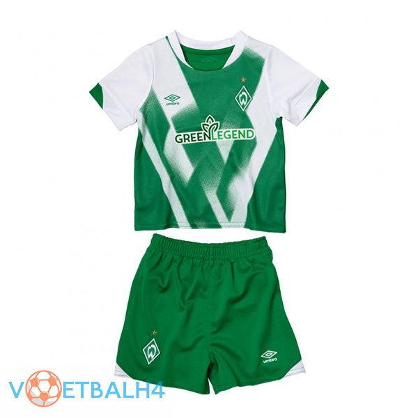 SV Werder Bremen kinderen voetbal jerseys thuis groente wit 2022-2023