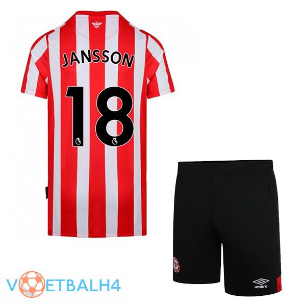 Brentford FC (JANSSON 18) kinderen thuis rood wit jersey 2022/2023