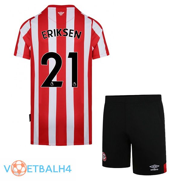 Brentford FC (ERIKSEN 21) kinderen thuis rood wit jersey 2022/2023