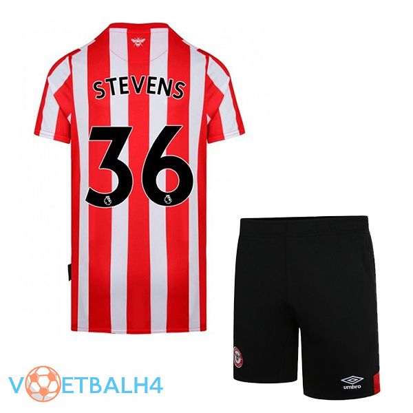 Brentford FC (STEVENS 36) kinderen thuis rood wit jersey 2022/2023