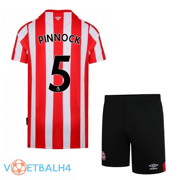 Brentford FC (PINNOCK 5) kinderen thuis rood wit jersey 2022/2023