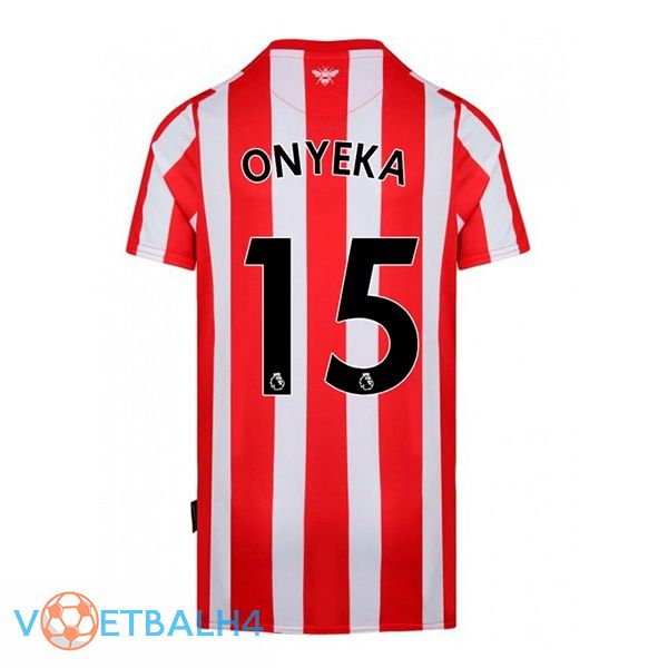 Brentford FC (ONYEKA 15) thuis rood wit jersey 2022/2023