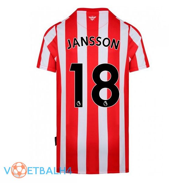 Brentford FC (JANSSON 18) thuis rood wit jersey 2022/2023