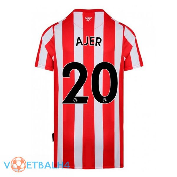 Brentford FC (AJER 20) thuis rood wit jersey 2022/2023