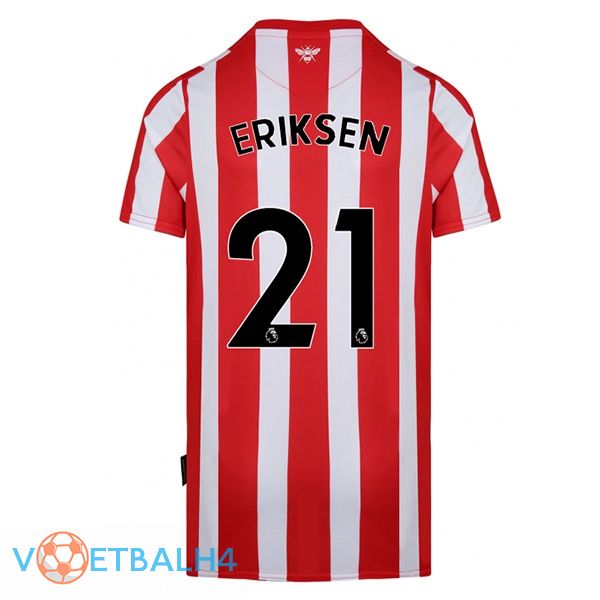 Brentford FC (ERIKSEN 21) thuis rood wit jersey 2022/2023