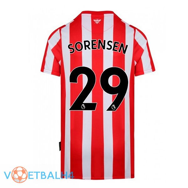 Brentford FC (SORENSEN 29) thuis rood wit jersey 2022/2023