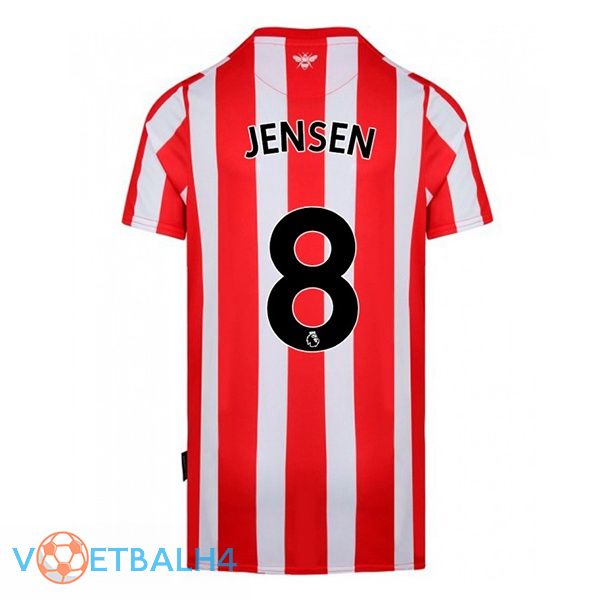 Brentford FC (JENSEN 8) thuis rood wit jersey 2022/2023