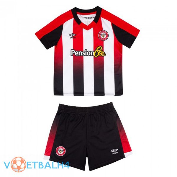 Brentford FC kinderen voetbal jersey thuis rood wit 2023/2025