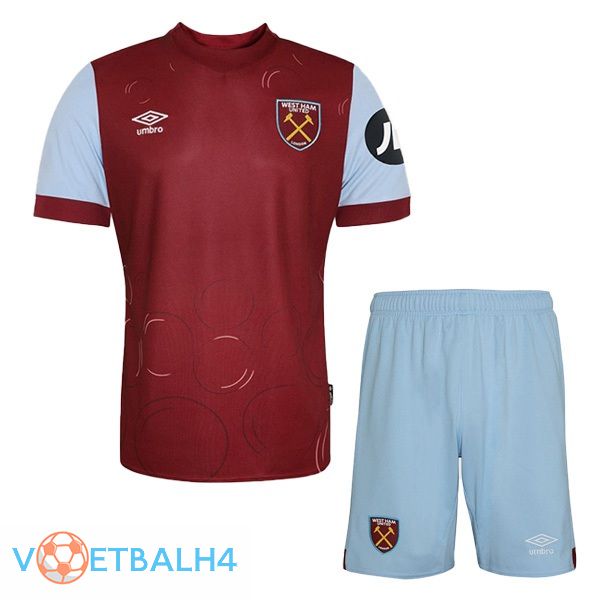 West Ham kinderen voetbal jersey thuis rood 2023/2024