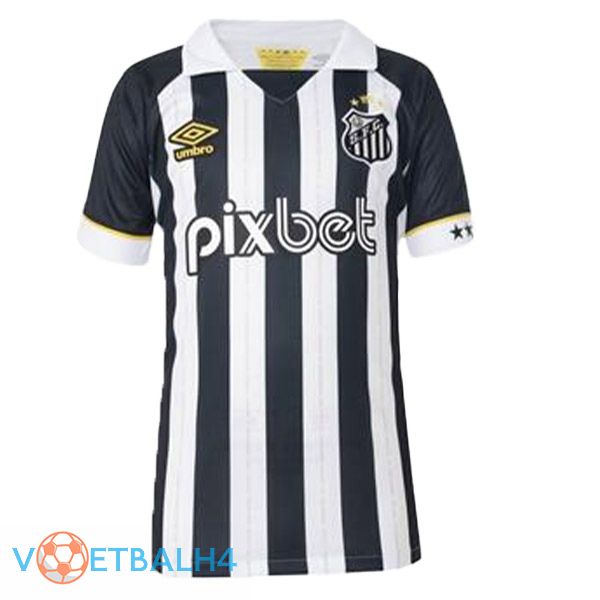 Santos FC voetbal jersey uit zwart wit 2023/2024